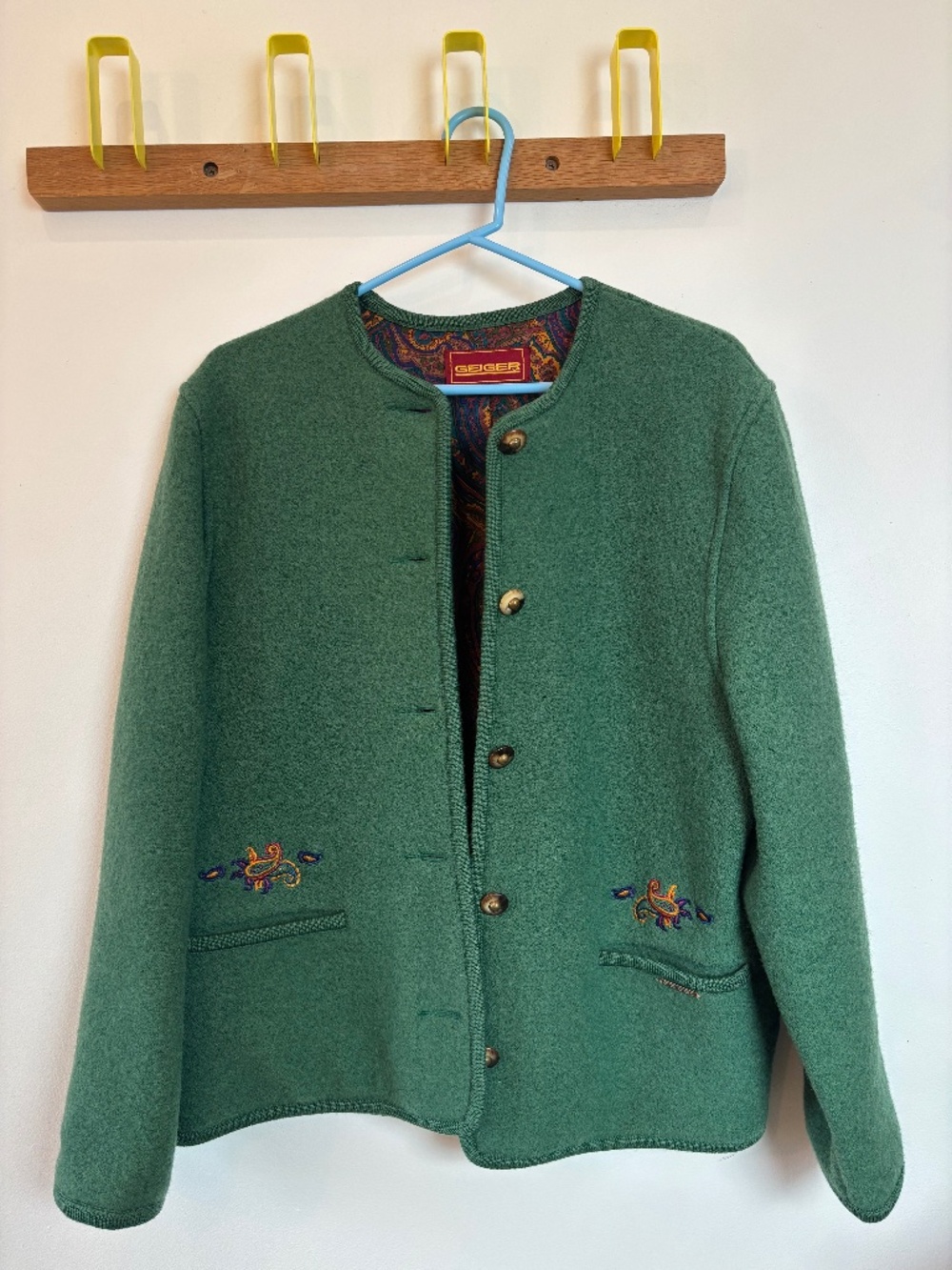 Geiger Vintage Wool Jacket - Green & Paisley